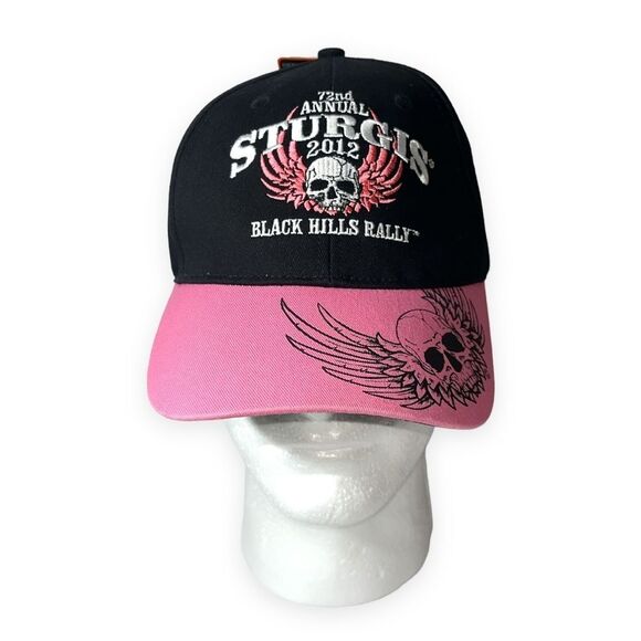Sturgis 72nd Annual Hat Black Hills Rally 2012‎ Black and Pink Embroidered New